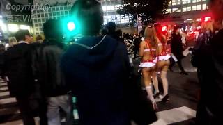 渋谷ハロウィン Tバックギャル 渋谷スクランブル交差点