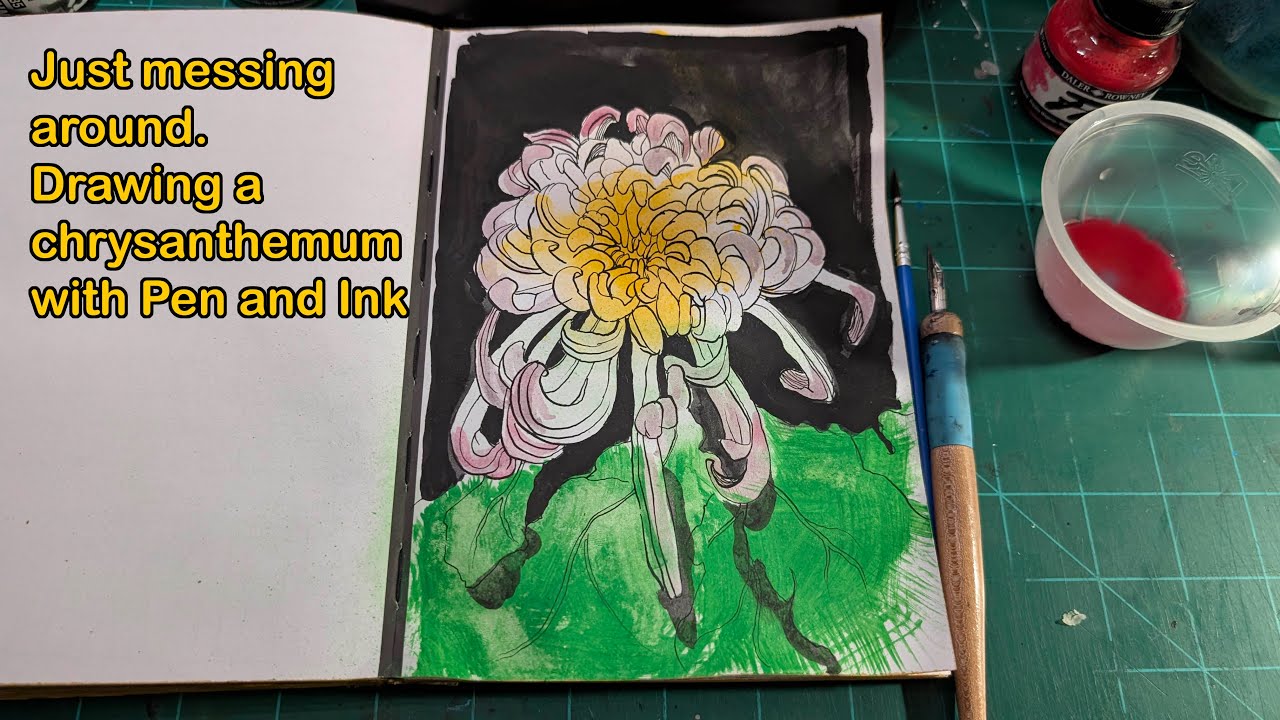 Drawing a chrysanthemum in my sketchbook - theartproject (2020)