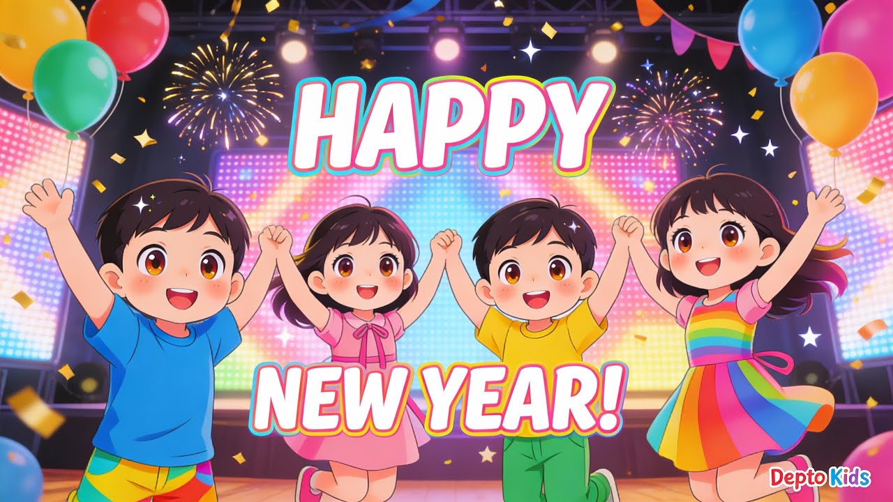 Happy New Year Song for Kids 🎆 | Party Dance Song | Hindi Rhymes