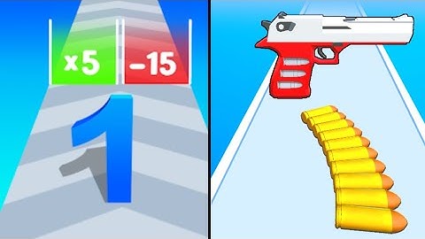 Merge Number Run Master vs Bullet Stack - All levels ( NOOB VS PRO VS HACKER VS GOOD )