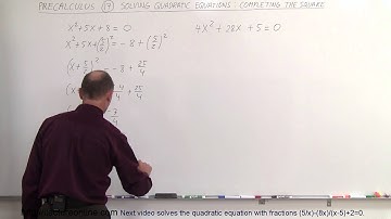 PreCalculus - Algebra Fundamental Review (17 of 80) Sol Quadratic Eqns: Completing the Square