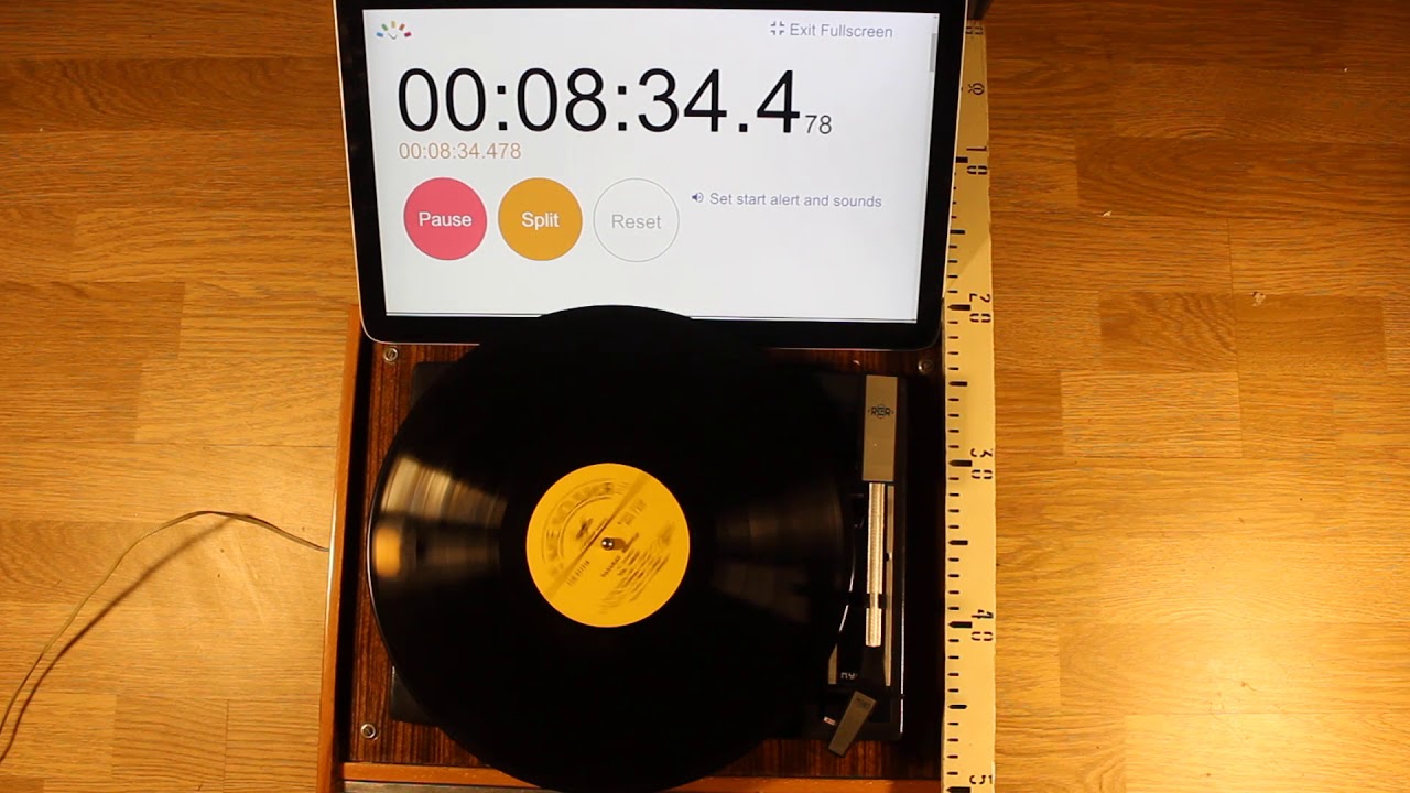 Kustība pa riņķa līniju (pētījums) - varde uz skaņu plates