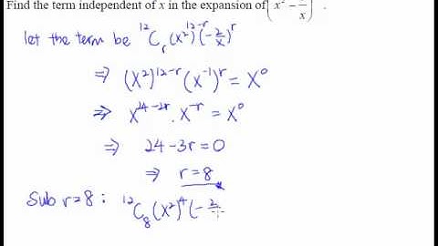 6 Binomial Theorem - Example 2 - Finding the term independent of x.