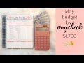 Budget by Paycheck | $1,700 INCOME | May Budget | Zero Based Budget | Budget for Beginners