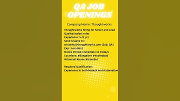 QA JOB OPENING FOR MANUAL TESTING  #automation #selenium #manualtesting #qa #viral #yt #ytshorts