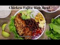 Chicken fajita rice bowl  fajita rice bowl recipe  easy chicken and rice bowl