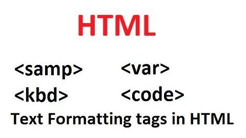 code,samp,var,kbd tags in HTML  | Part 8