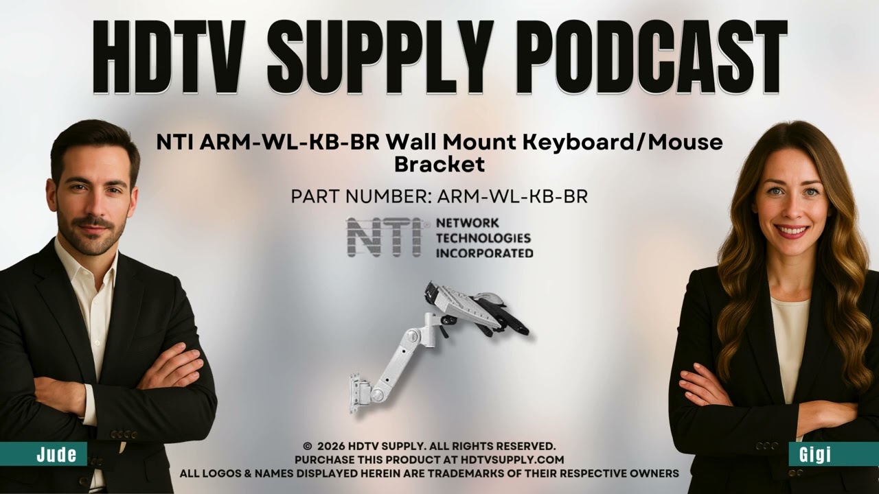 NTI ARM-WL-KB-BR Wall Mount Keyboard/Mouse Bracket