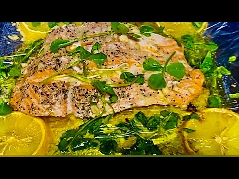Baked Salmon with Herbs  and Lemon| Easy Recipe and Healthy Dish @nelshomecooking17 #bakedsalmon