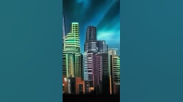 😎 Cyberpunk AI: Drawing Time Lapse of Kansas City Skyline. #Shorts #shortsvideos #ai #digital