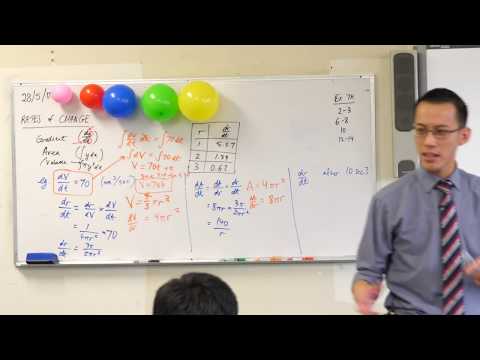 Related Rates of a Balloon (3 of 3: Evaluating a rate of change)