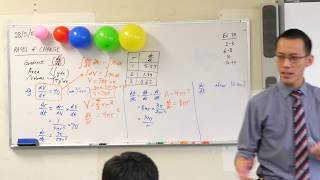 Related Rates of a Balloon (3 of 3: Evaluating a rate of change) Related Rates of a Balloon (3 of 3: Evaluating a rate of change)