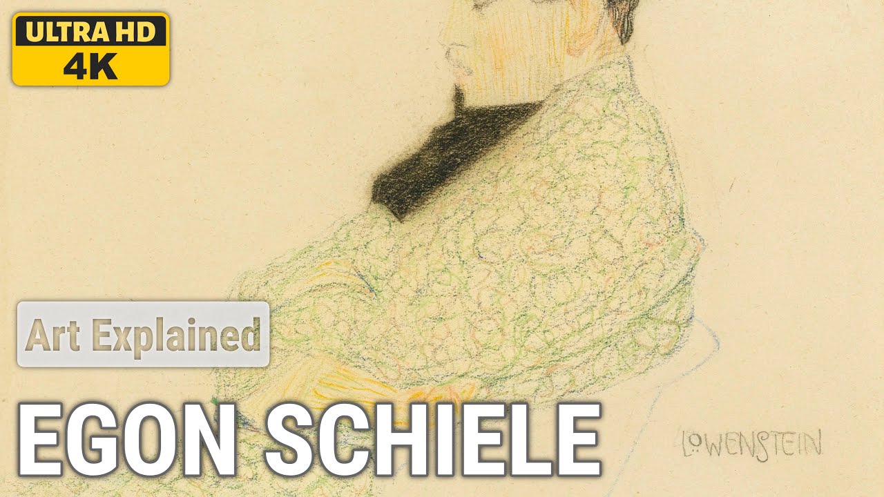 Egon Schiele: A collection of 10 oil and water color paintings with title and year, 1907-1910 [4K]
