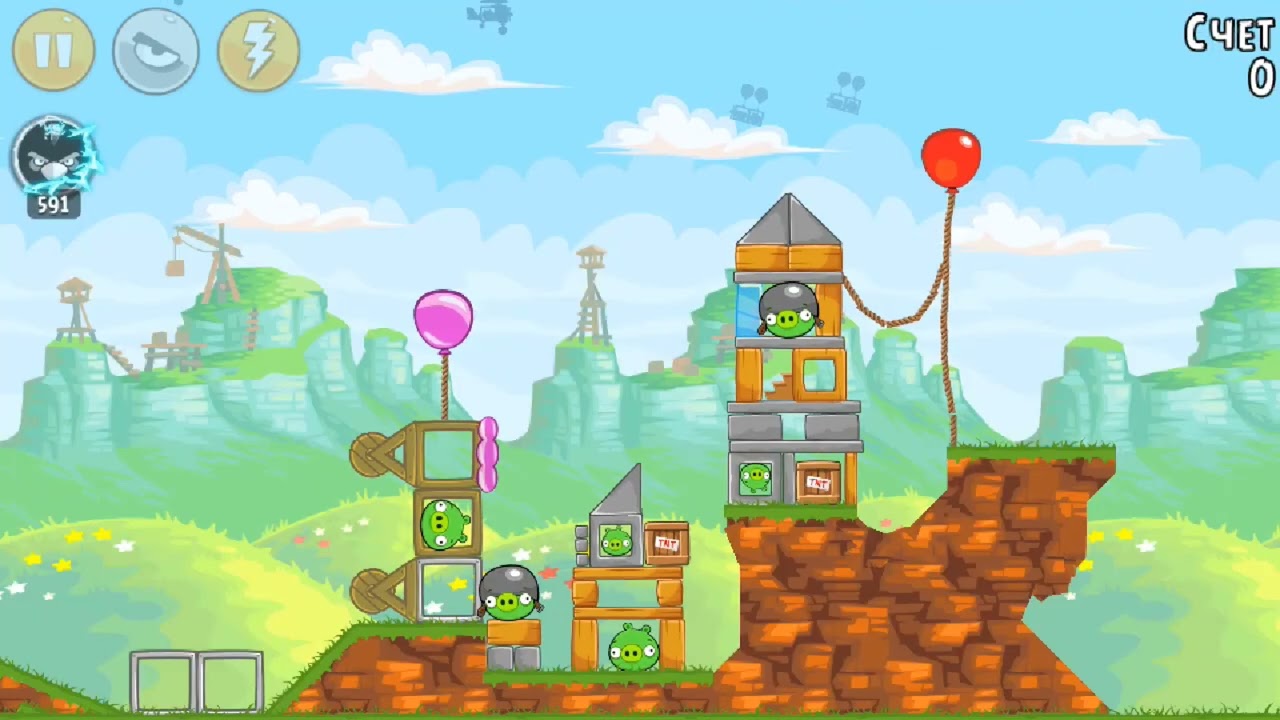 Angry Birds Classic Red's Mighty Feathers But with OP Shockwave Bomb All levels