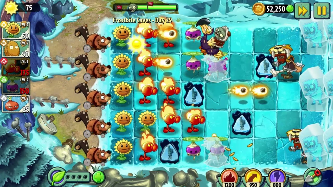 [Plants vs Zombies 2] Prostbite Caves - Day 29
