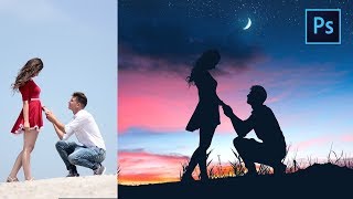 [ Photoshop Manipulation ] how to Create Romantic Silhouette Effect - Photo Editing Tutorial screenshot 4