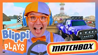 let s play racing games blippi blippi plays video games