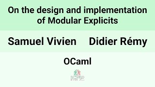 [OCaml24] On the design and implementation of Modular Explicits