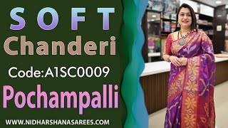 Soft Chanderi Pochampalli || Code :- A1SC0009 || Price 1349/- || #freeshipping #softsarees #saree screenshot 2