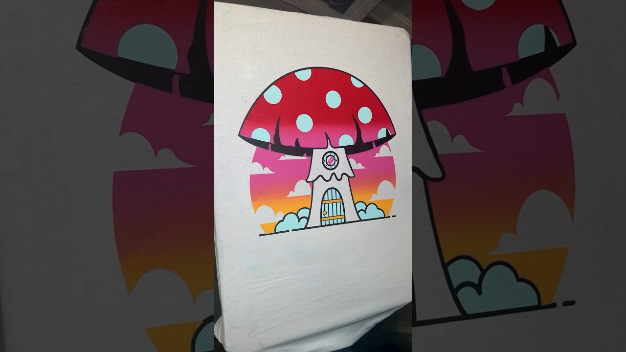 Custom Mushroom T-Shirt RUINED with Sunset Colors?! Actually, YOU Decide! 👀 