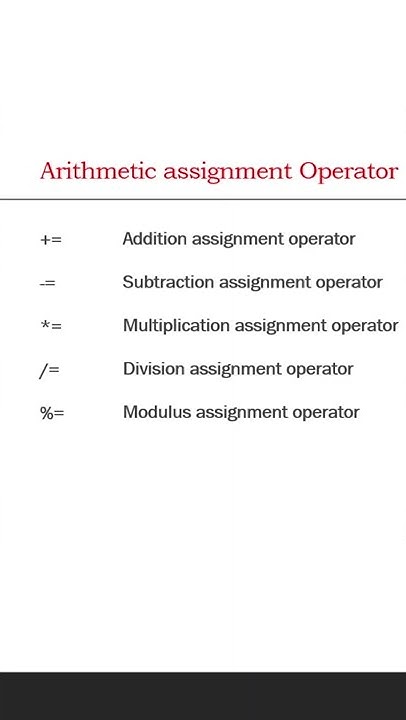 Arithmetic Assignment Operators in C++ - YouTube