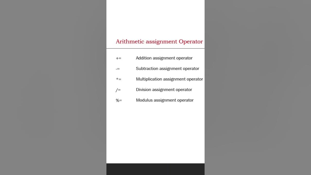 Arithmetic Assignment Operators in C++ - YouTube