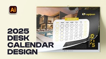 Trendy Desk Calendar For New Year 2025 | Illustrator Tutorial | Techup Solutions