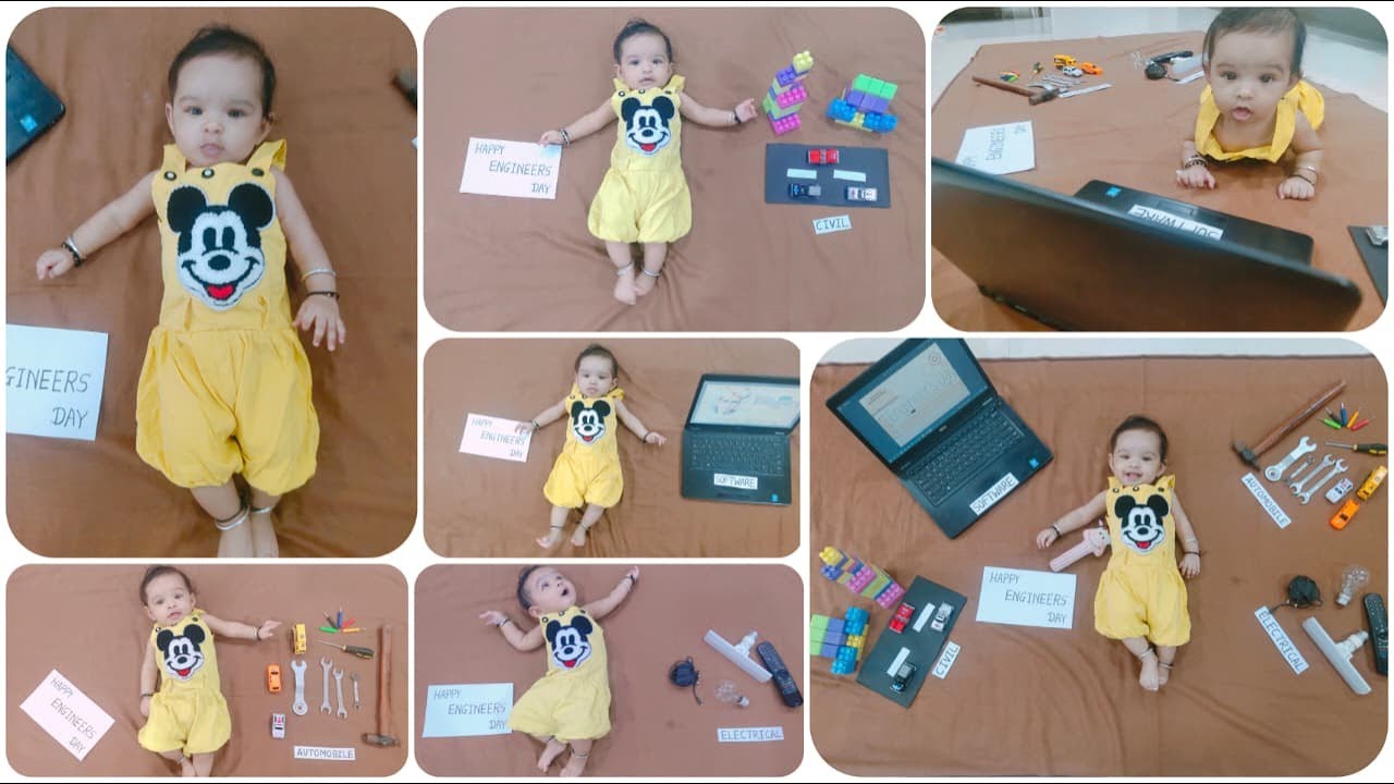 Engineer's Day Theme Baby Photoshoot Ideas At Home | DIY Engineers Day Theme l Happy Engineers Day |