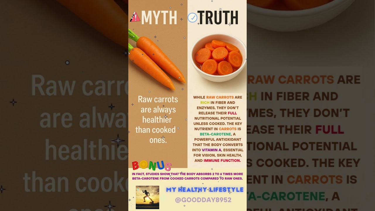 🥕Raw vs. Cooked Carrots 🥘 – Which is Healthier and Why?⚡️