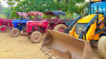 JCB 3dx Backhoe Loading Mud in Mahindra Tractor Powertrac Mahindra 275 | Jcb video #jcb #tractor