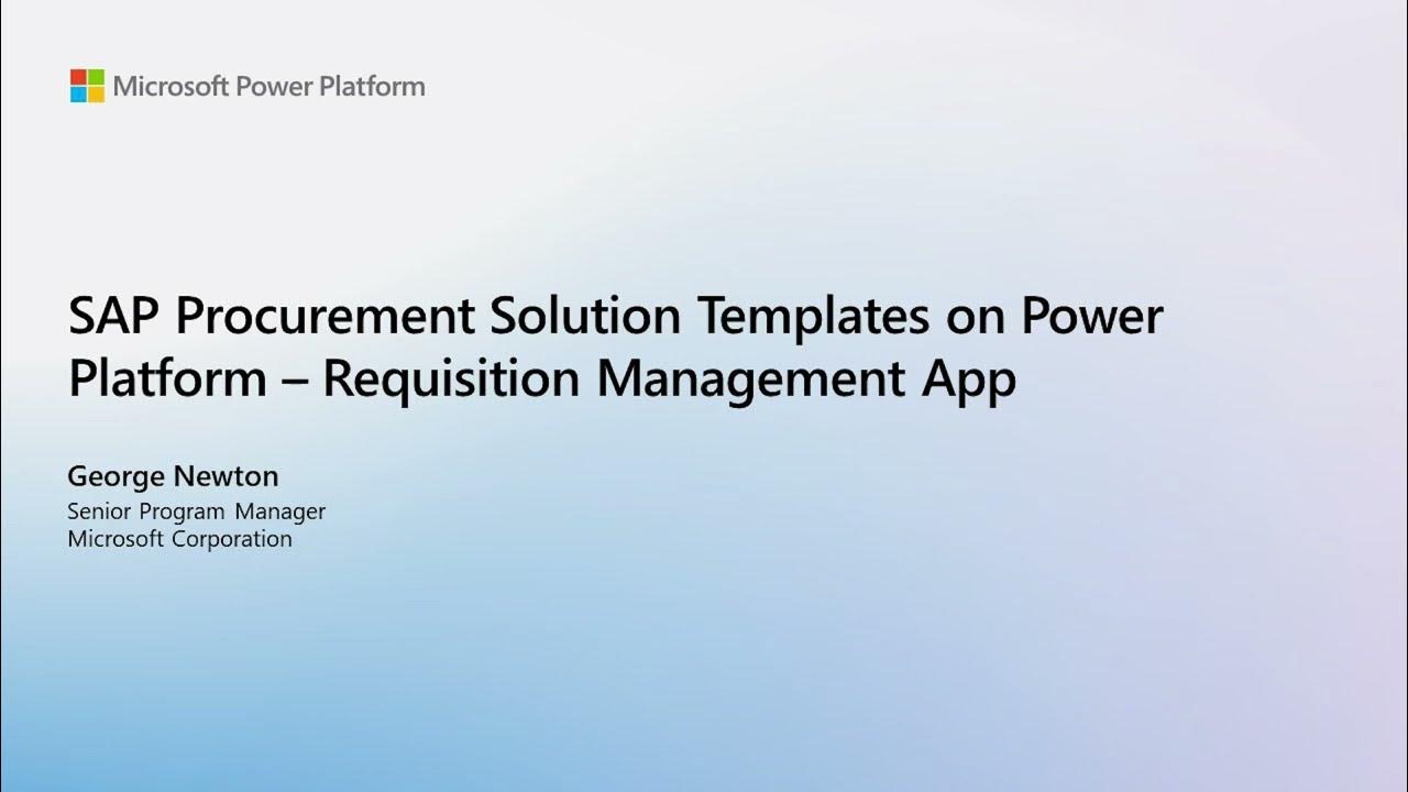 Requisition Management App | SAP Procurement Solution Templates on ...