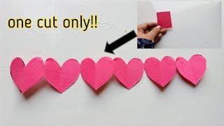 DIY paper heart chain|How to make heart with paper|Paper heart|Origami|The easy art