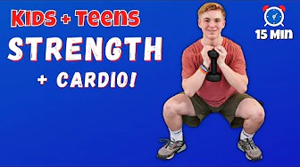 STRENGTH and CARDIO Workout at Home for Kids and Teens #fitness #kidsvideo #teen