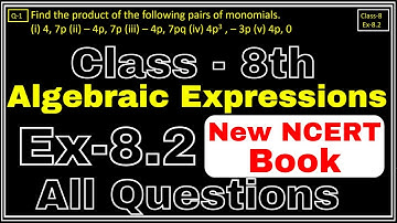 Class-8 Ex-8.2 Q1 to 5 (Algebraic Expression and Identities) Chapter8 Math, New CBSE NCERT Book