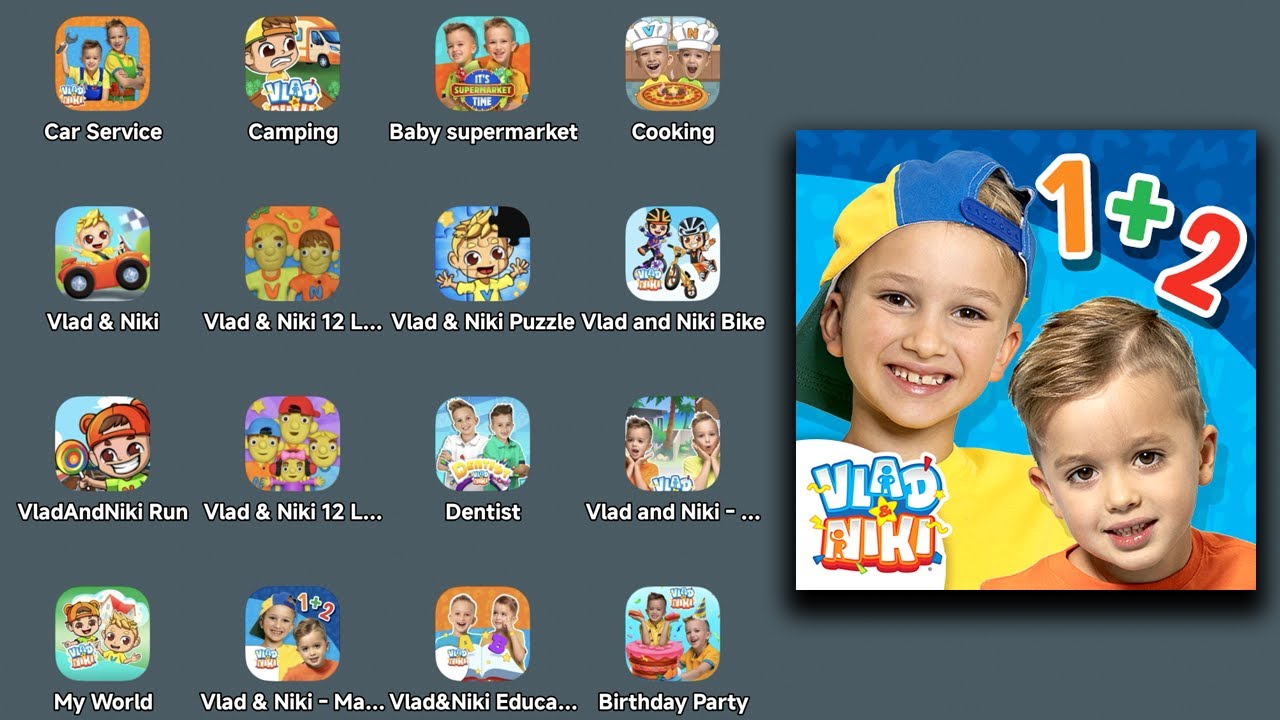 Vlad & Niki Car Service,Vlad & Niki Camping,Vlad & Niki Baby Supermarket,Vlad & Niki Cooking Party