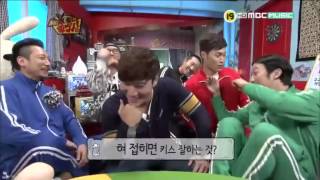 Kim Jong Kook shows his ability to fold his tongue. XD I don't own ...