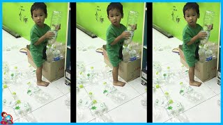 น้องบีม | เหยียบขวดน้ำพลาสติก ตอนเด็ก