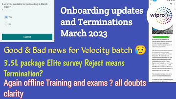 Wipro Big breaking news😳 velocity Bad news and Good News 2023 Onboardings March april may 3.5 Survey
