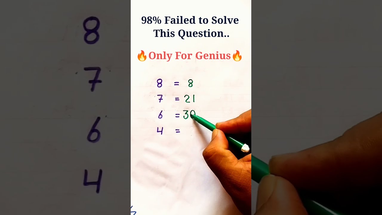 98 Failed To Solve This Question Only For Genius Shorts