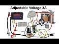 How to make Adjustable voltage by transformer 3A with transistor 2N3055