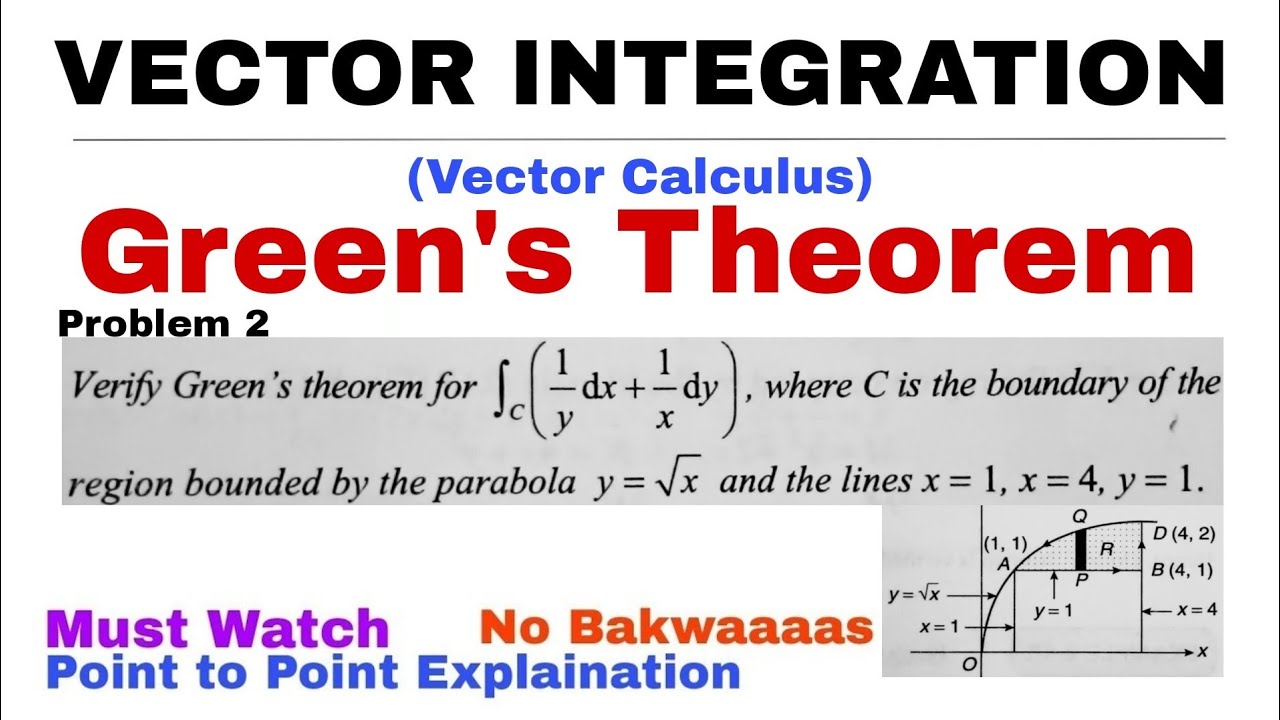18. Green's Theorem | Concept & Problem 2 | Vector Integration | Vector ...