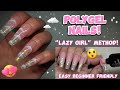 Modelones polygel nails easy lazy girl method  simple clouds nail art