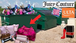 Dumpster Diving- Found an INSANE Ulta Makeup & Perfume JACKPOT   Name Brand Purse SCORE!!!