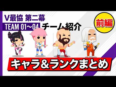【V最協 第二幕】使用キャラ＆ランクまとめ｜チーム01〜04を一気に紹介【スト6】