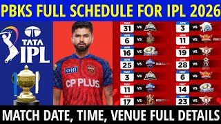 IPL 2026 : Punjab Kings Match Schedule | PBKS Match Schedule 2026 | PBKS 2026 Schedule | PBKS Match screenshot 2
