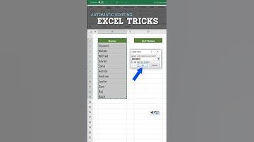 Excel tricks | Excel Sort Function | Automatic Sorting in Excel | #shorts #youtubeshorts