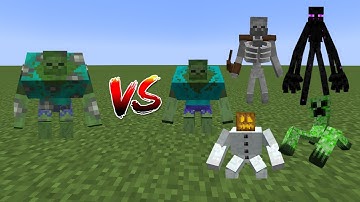 Infected Mutant Zombie Vs Mutant Monsters - Minecraft Mob Battle