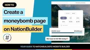 How to create a moneybomb page on NationBuilder