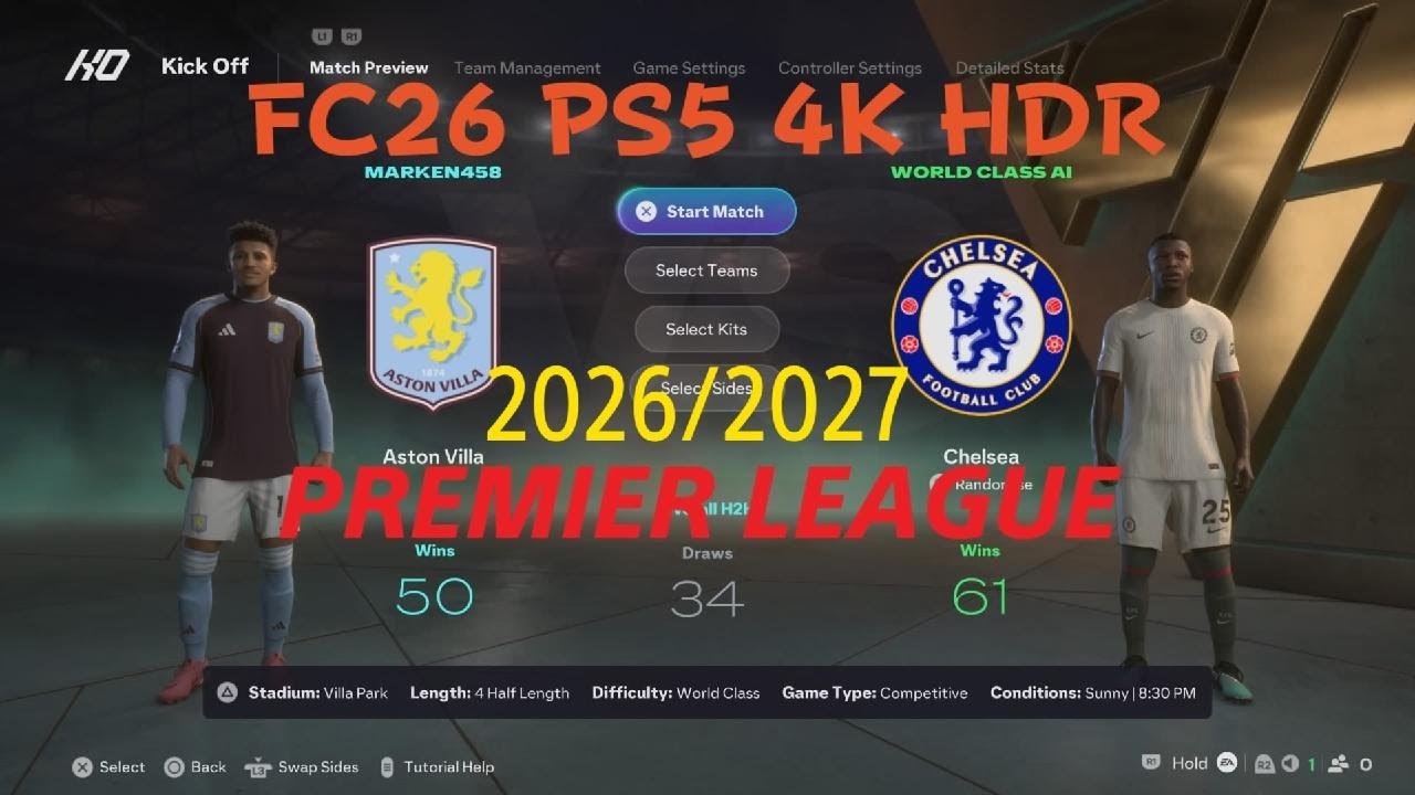 EA SPORTS FC 26* Aston Villa vs Chelsea London 