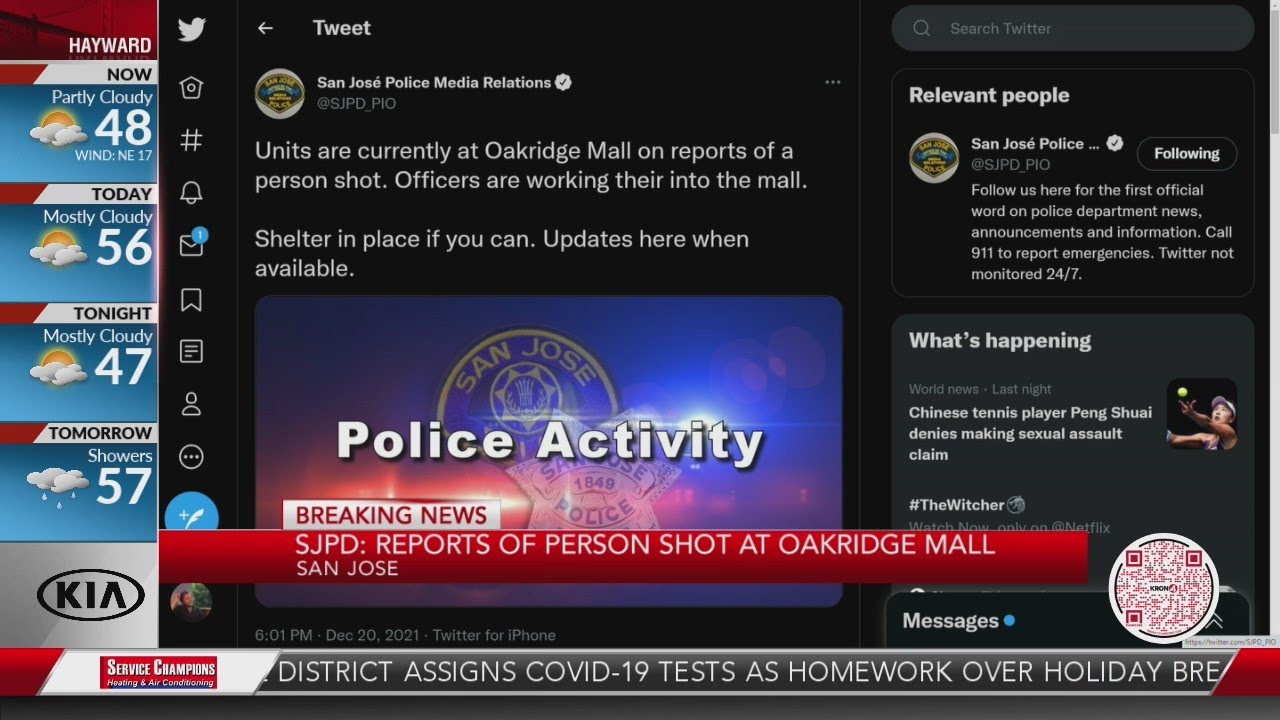 San Jose: One person shot at Oakridge Mall
